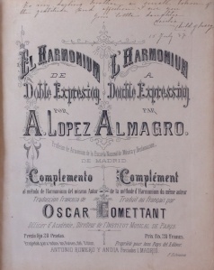 López Almagro, A., El harmonium de doble expresión, Antonio Romero y Andía, Madrid, 1880