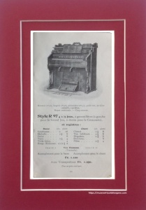 Modelo Style R97. Catalogue Orgues et Pianos Estey, Agence Générale Costallat et Cie., París, 1910